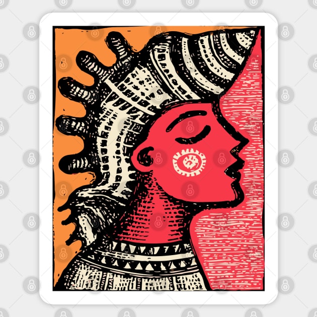 Queen of the Tides - Abstract Ocean Goddess Sticker by TuncGK